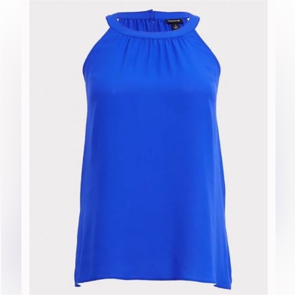 Torrid Electric Blue Georgette Goddess Halter High Low Tank Women’s 2X - Picture 3 of 9